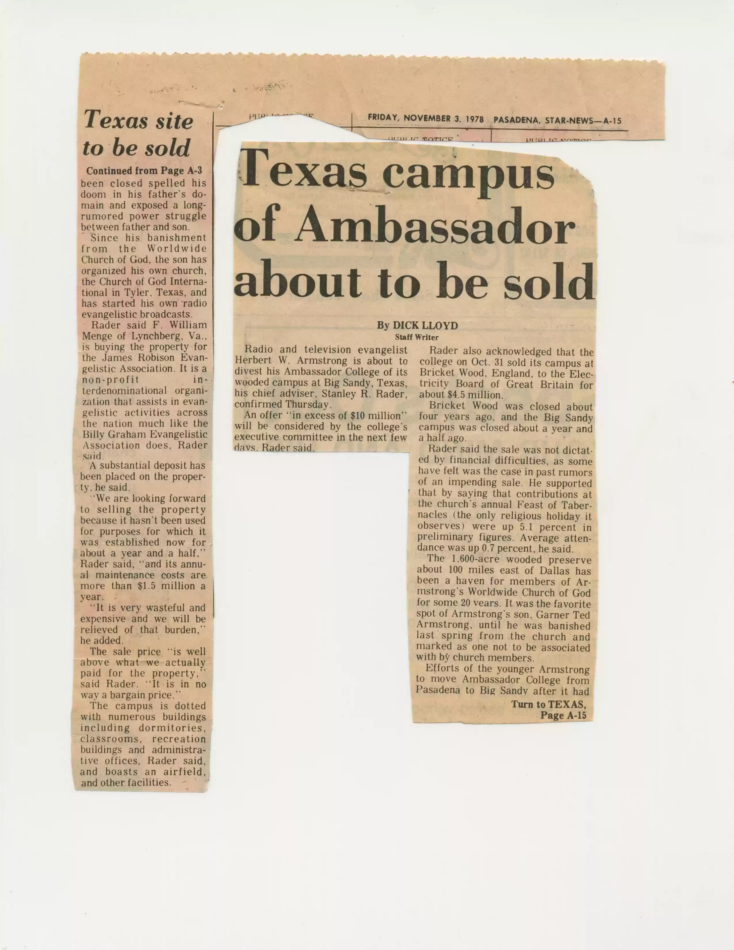 Pasadena Star News 11-3-78